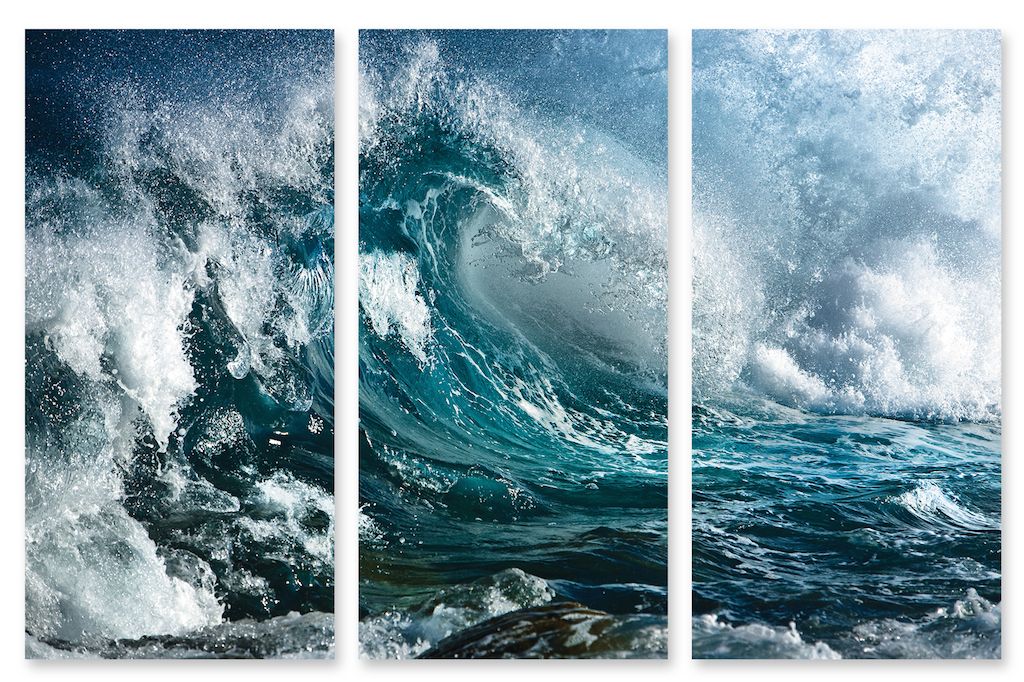 Модульная картина ушующие волны" интернен-магазин Мнекартину