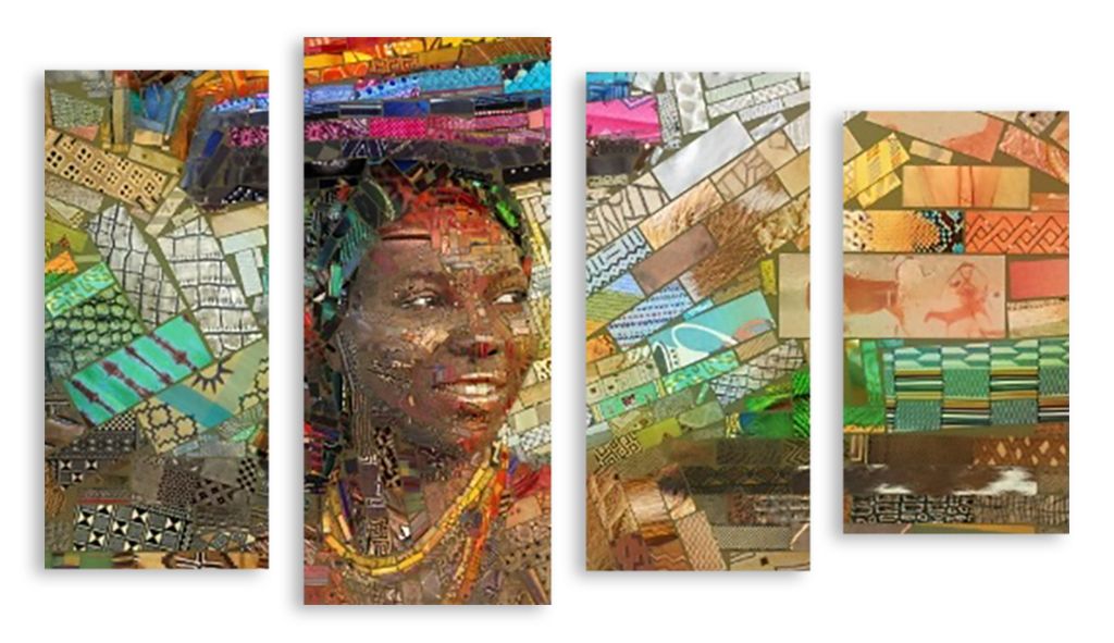 Модульная картина "Африканские иллюзии" интернен-магазин Мнекартину