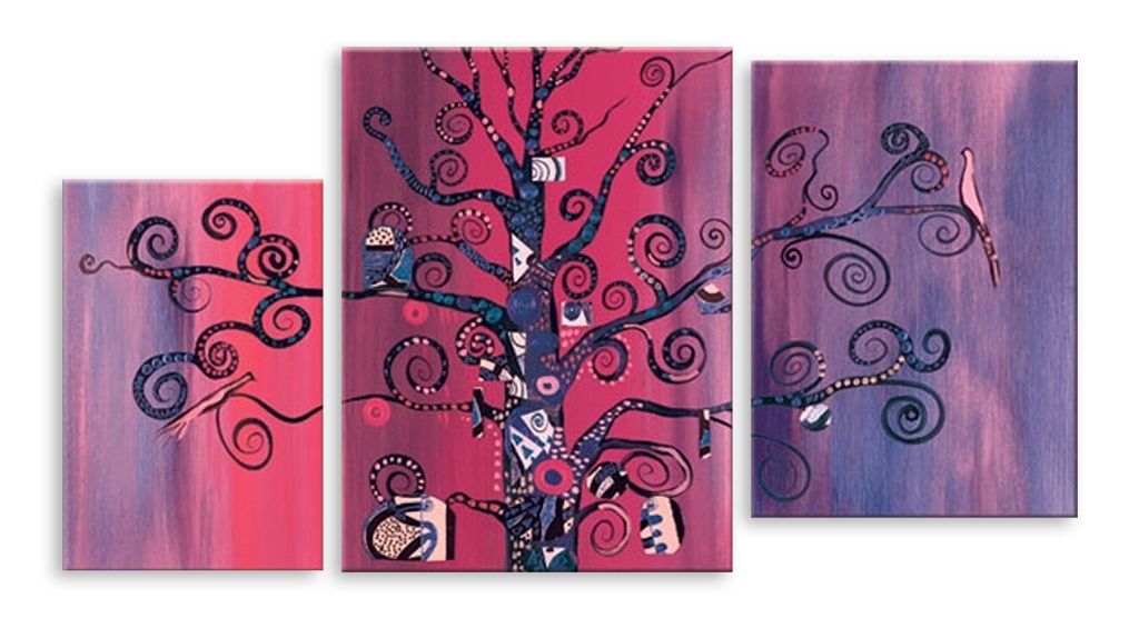 Модульная картина "Узорное дерево" интернен-магазин Мнекартину