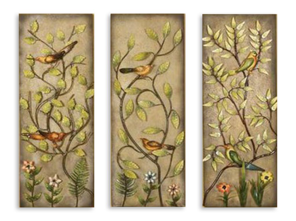 Модульная картина "Птички на дереве" интернен-магазин Мнекартину
