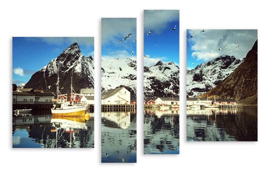 Модульная картина "Норвежский пейзаж" интернен-магазин Мнекартину