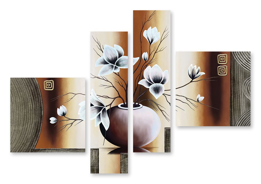 Модульная картина "Цветы в вазе" интернен-магазин Мнекартину