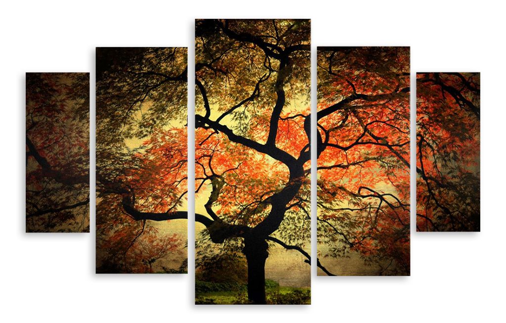 Модульная картина "Осеннее дерево" интернен-магазин Мнекартину
