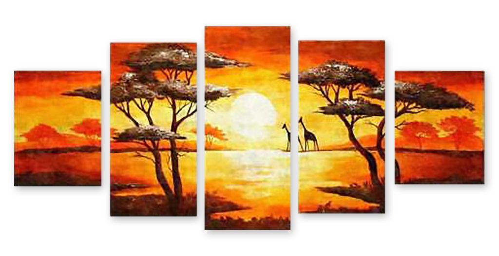 Модульная картина "Африканский рассвет" интернен-магазин Мнекартину