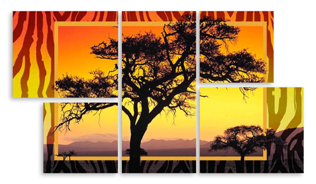Модульная картина "Деревья в Африке" интернен-магазин Мнекартину