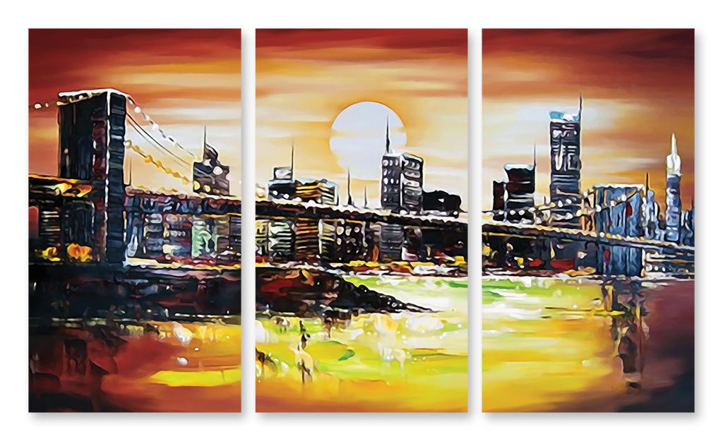 Модульная картина "Нью-Йоркский мост" интернен-магазин Мнекартину