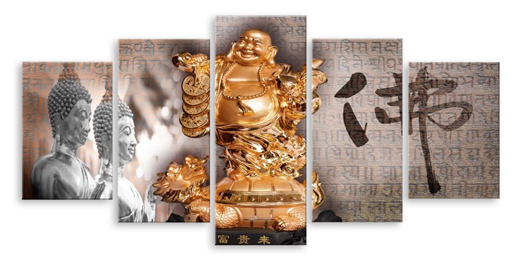 Модульная картина "Весёлый Будда" интернен-магазин Мнекартину