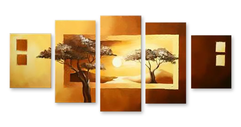 Модульная картина "Солнце над саванной" интернен-магазин Мнекартину