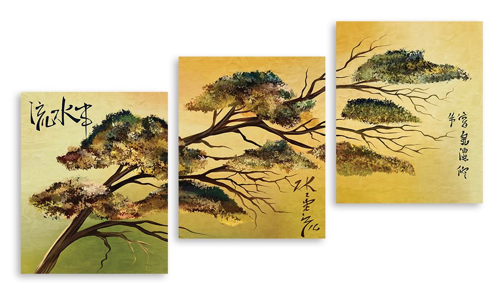 Модульная картина "Китайское дерево" интернен-магазин Мнекартину