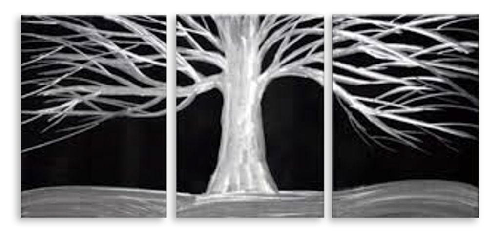 Модульная картина "Дерево в ночь" интернен-магазин Мнекартину