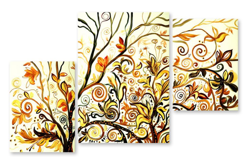 Модульная картина "Осенний орнамент" интернен-магазин Мнекартину