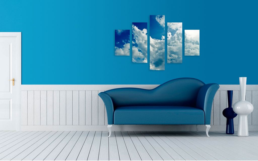 Модульная картина "Голубое небо" интернен-магазин Мнекартину