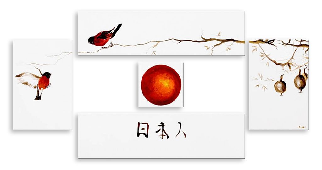 Модульная картина "Японский минимализм" интернен-магазин Мнекартину