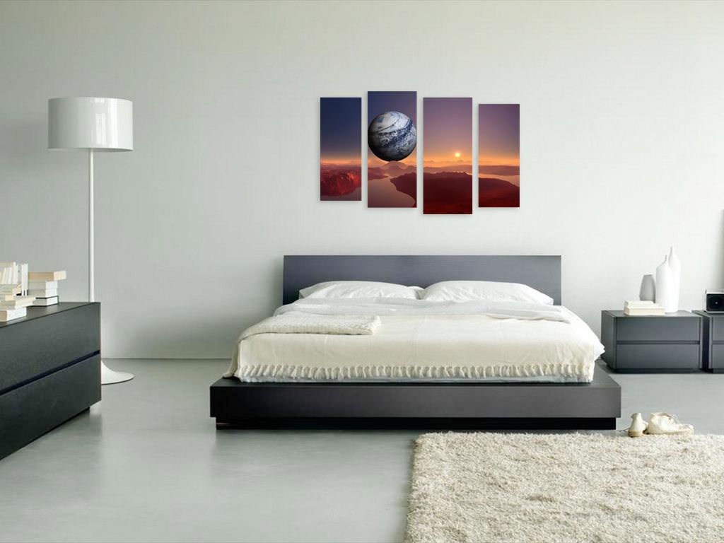 Модульная картина "Поверхность планеты" интернен-магазин Мнекартину