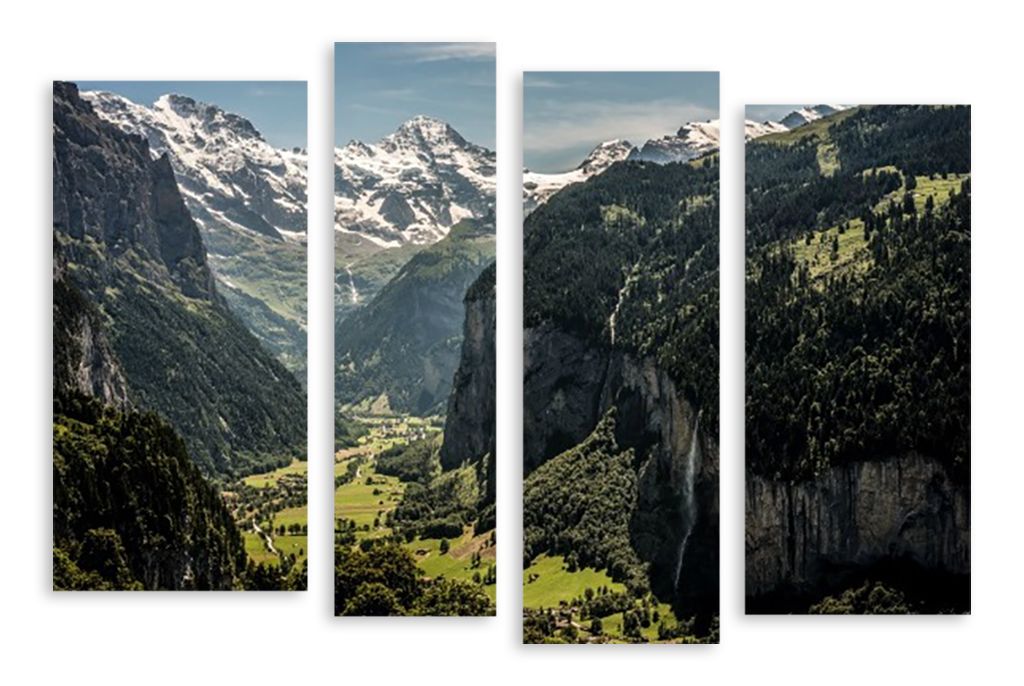 Модульная картина "Горы Швейцарии" интернен-магазин Мнекартину