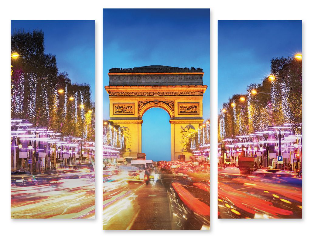 Модульная картина Триумфальная арка.Париж" интернен-магазин Мнекартину