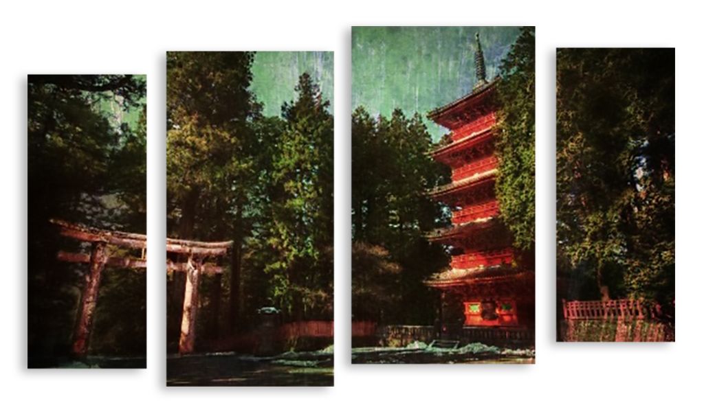 Модульная картина "Дом в лесу" интернен-магазин Мнекартину