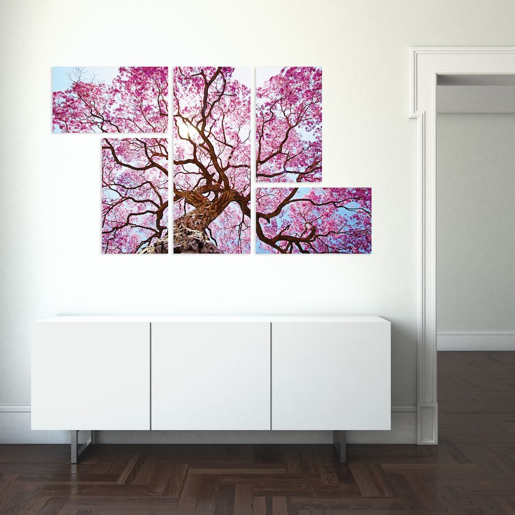 Модульная картина "Розовое дерево" интернен-магазин Мнекартину