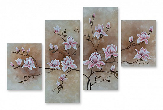 Модульная картина "Ветка с весенними цветами" интернен-магазин Мнекартину