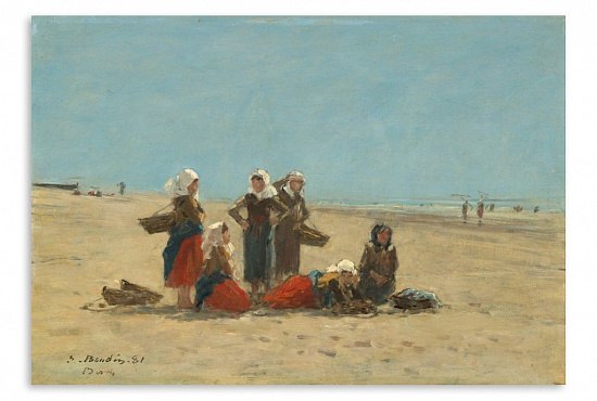 Репродукция "Eugène Boudin. Женщины на пляже" интернен-магазин Мнекартину