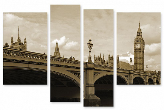 Модульная картина "Лондон.Сепия" интернен-магазин Мнекартину