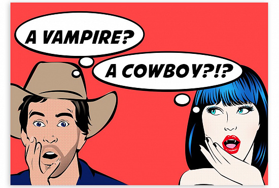 Постер "Вампир и ковбой" интернен-магазин Мнекартину
