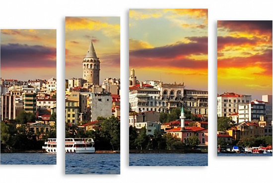 Модульная картина "Закат в Стамбуле" интернен-магазин Мнекартину