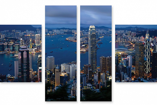 Модульная картина "Гонконг.Панорама" интернен-магазин Мнекартину