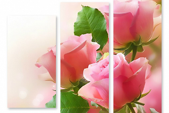 Модульная картина "Три розы" интернен-магазин Мнекартину