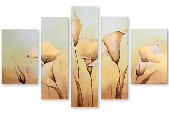 Модульная картина "Каллы цвета слоновой кости" интернен-магазин Мнекартину
