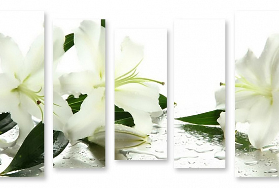 Модульная картина "Белые лилии" интернен-магазин Мнекартину