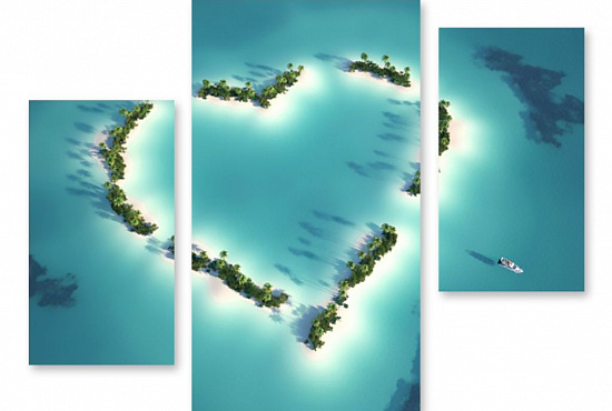 Модульная картина "Сердце океана" интернен-магазин Мнекартину