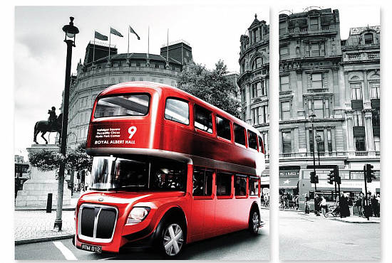 Модульная картина Лондонский автобус" интернен-магазин Мнекартину