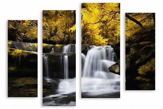 Модульная картина "Осенний водопад" интернен-магазин Мнекартину