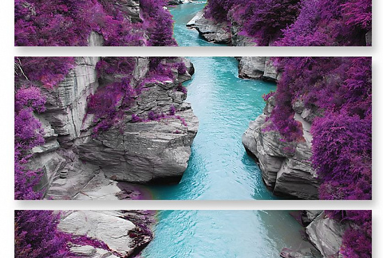 Модульная картина "Фиолетовые берега" интернен-магазин Мнекартину