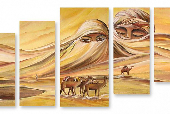 Модульная картина "Пустыня двоих" интернен-магазин Мнекартину