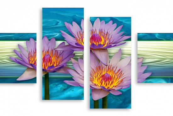 Модульная картина "Водяные лилии" интернен-магазин Мнекартину