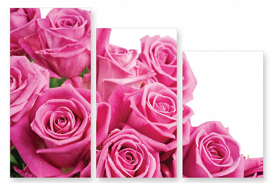 Модульная картина "Розовые розы" интернен-магазин Мнекартину