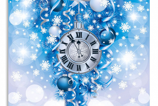 Постер "Новогодние часы" интернен-магазин Мнекартину