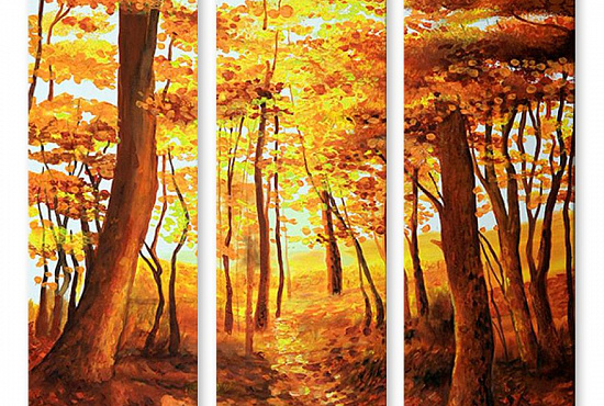Модульная картина "Тропинка через лес" интернен-магазин Мнекартину