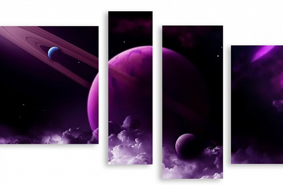 Модульная картина "Фиолетовый космос" интернен-магазин Мнекартину