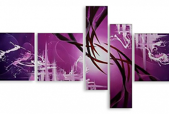 Модульная картина "Фиолетовая абстракция" интернен-магазин Мнекартину