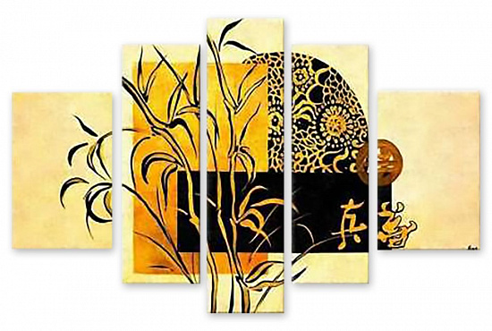 Модульная картина "Желтый бамбук" интернен-магазин Мнекартину