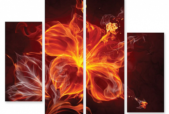 Модульная картина Цветок в огне" интернен-магазин Мнекартину