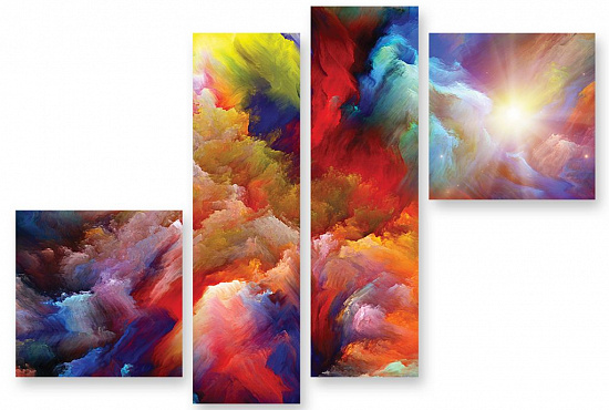 Модульная картина "Цветные облака" интернен-магазин Мнекартину